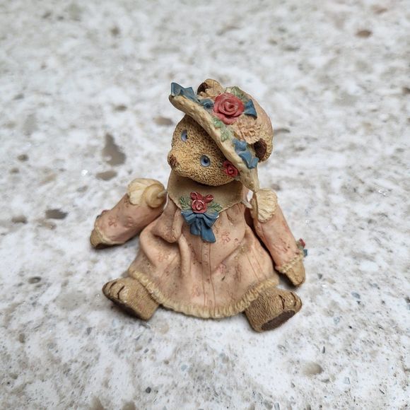 Rare Teddy Figurines with Stringed head and arms.  Striking blue eyese. Numbered - Picture 2 of 4
